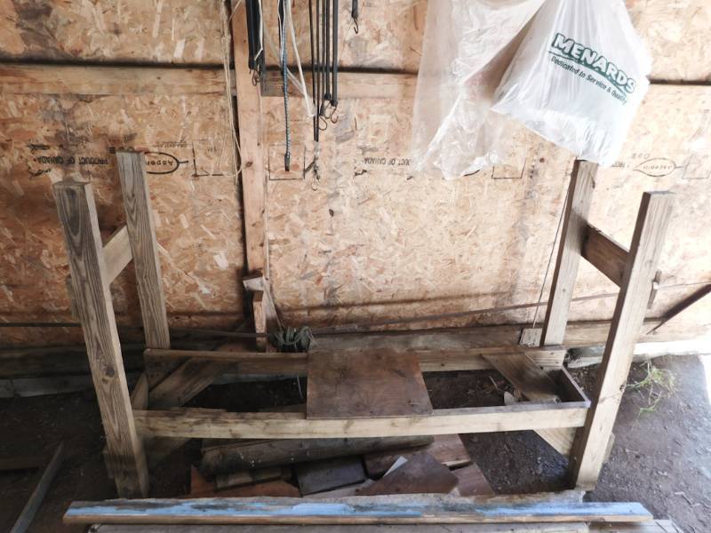 lot 134 image: wooden stand for stacking fire wood