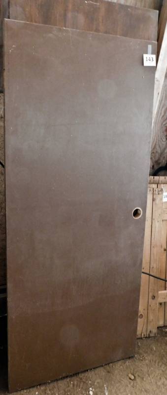 lot 143 image: 2 vintage hollow wooden door 71 x 30 and 77 x 30