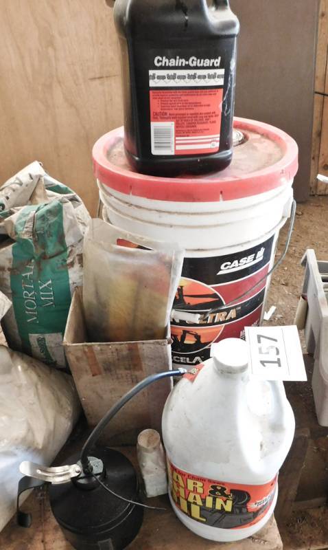 lot 157 image: oils for chainsaws door openers ect