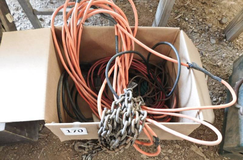 lot 170 image: barn chain with hooks and extension cords