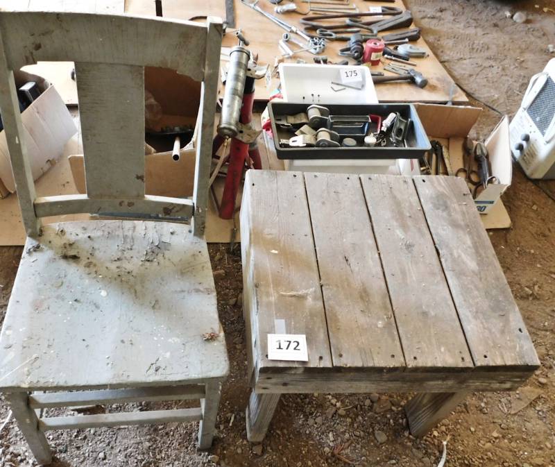 lot 172 image: vintage chair and table
