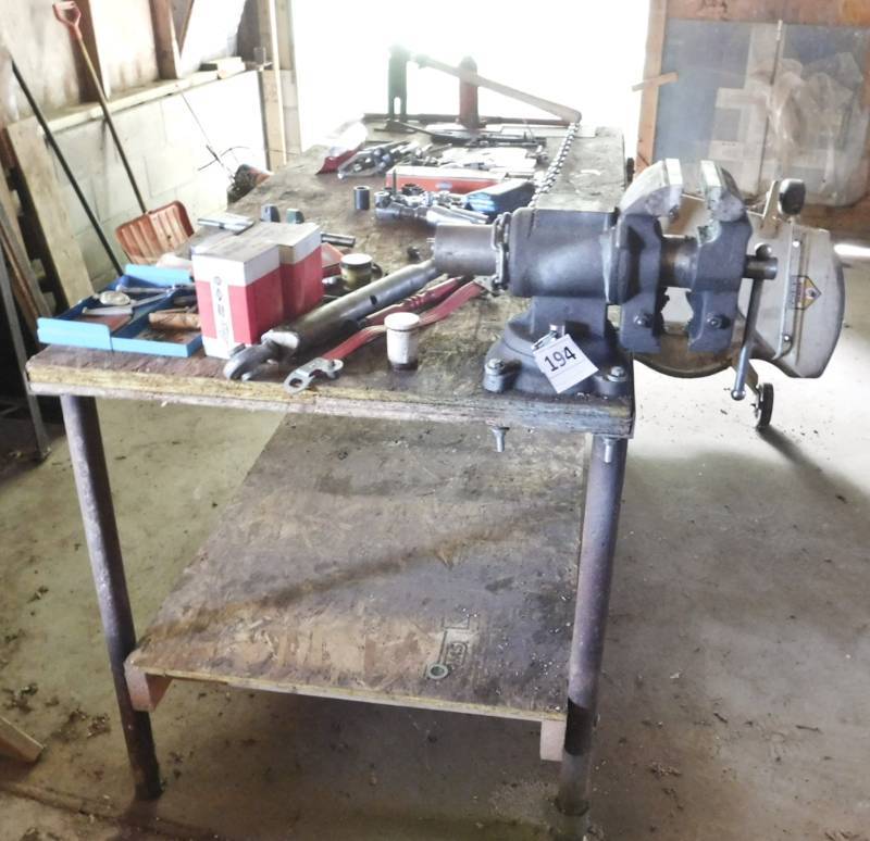 lot 194 image: work station table and the vise is included