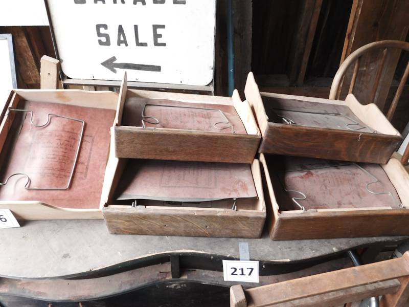 lot 216 image: 5 cabinet letter file index boxes