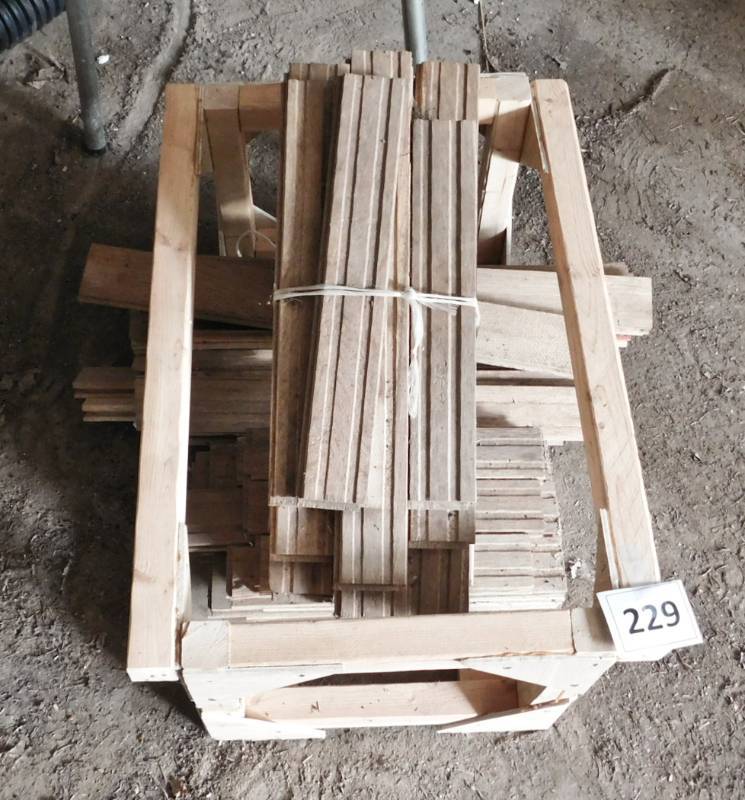 lot 229 image: wooden crate with wooden contents