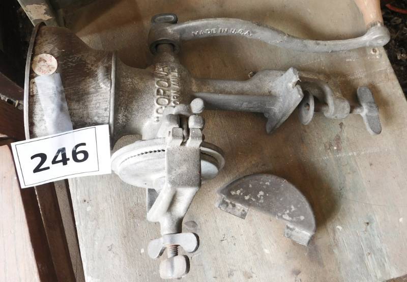 lot 246 image: cast iron Corona corn mill