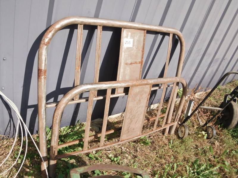 lot 255 image: metal headboard and footboard