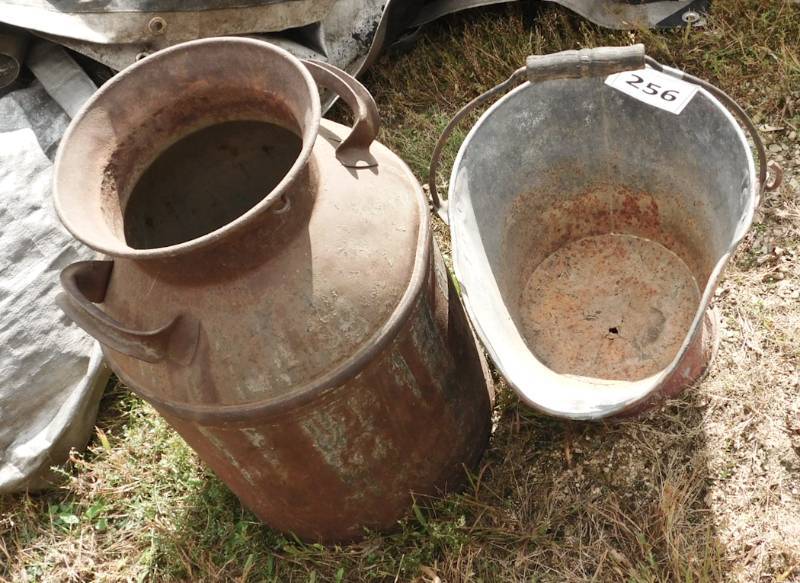 lot 256 image: vintage milkpail and coalpail