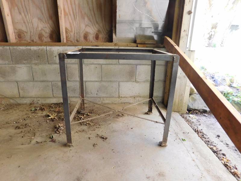 lot 196 image: steel base for work bench or table