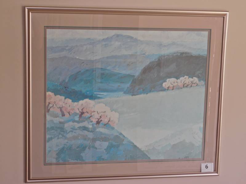 lot 6 image: 44 x 48 framed art