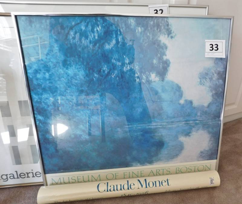lot 33 image: 2 claude monet posters