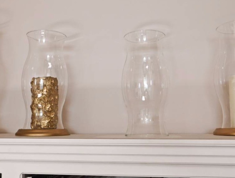 lot 36 image: Hurricane globe, candles, bases