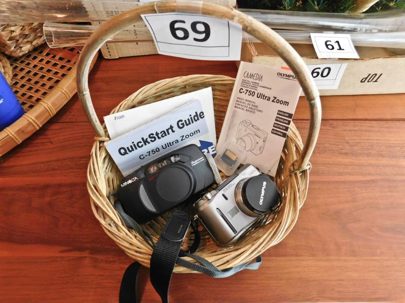 lot 69 image: basket of cameras  accessories