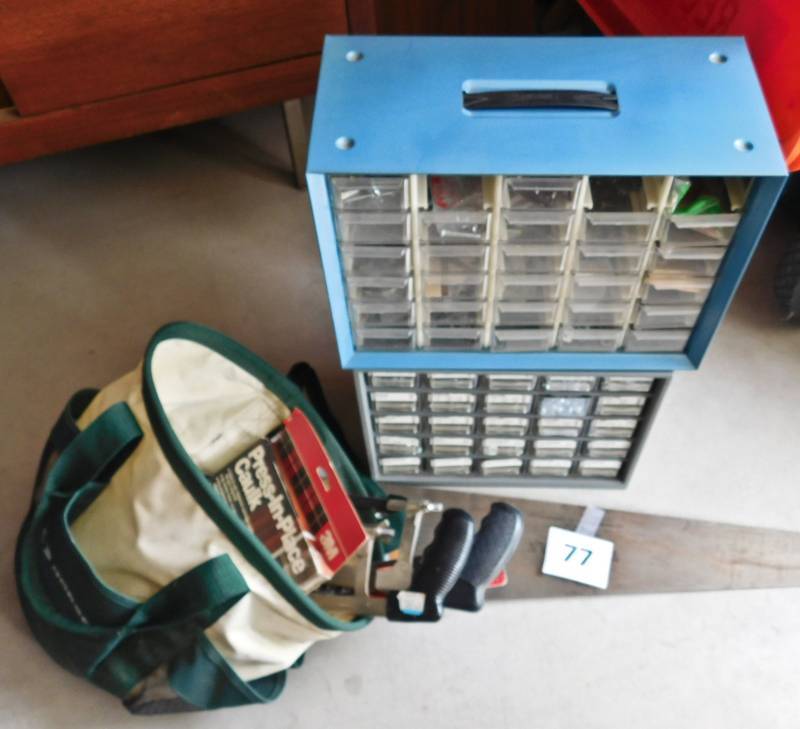 lot 77 image: tool bag, contants and organizers