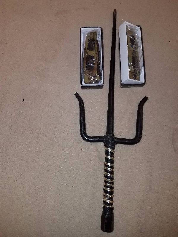 lot 55 image: Novelty Sai and 2 Delta Ranger Knives