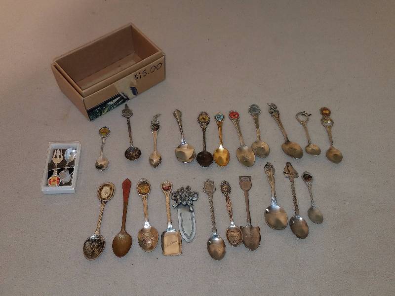 lot 115 image: Lot of Metal Collectible Travel Spoons