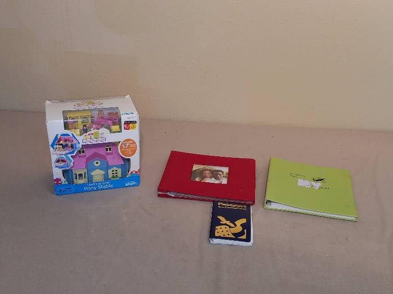 lot 160 image: carry along pony stable, senior picture album, scrapbook, and passport to national parks