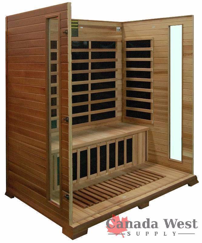 NEW 3 PERSON RED CEDAR SAUNA CARBON FIBER SEKD3