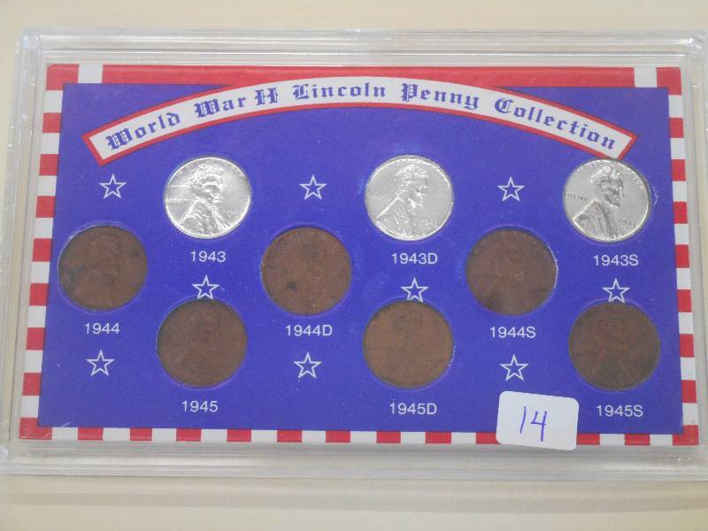 WWII 9-Piece Lincoln Penny Collecti...