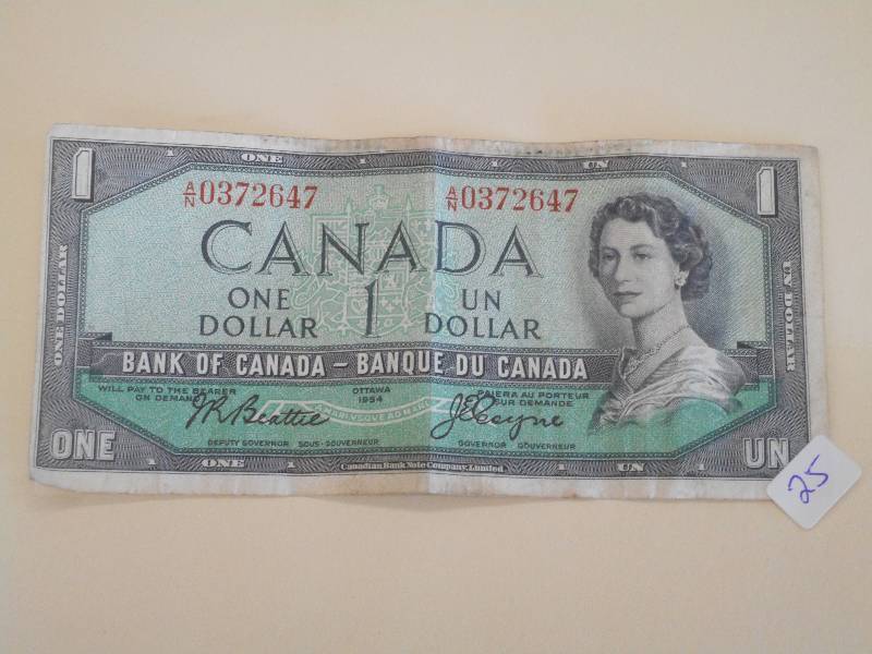 1954 Canadian $1 Note ...