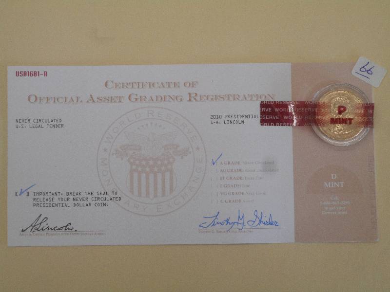 2010 Lincoln  Presidential Dollar C...
