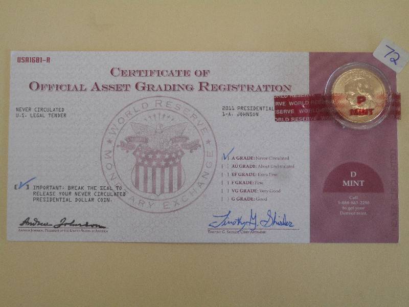 2011 Johnson Presidential Dollar Co...