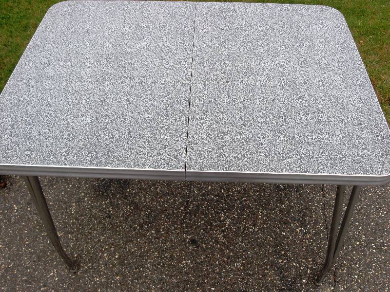 lot 045 image: Vintage, MidCentury Table - RETRO - ChromeBlueWhite