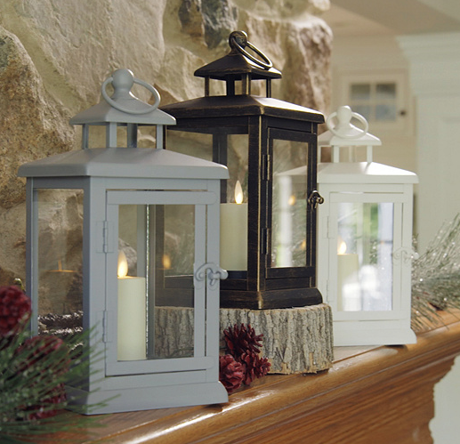 lot 6 image: Luminara 11 Hudson Lantern with Flameless Votive Candle and Remote - IVORY
