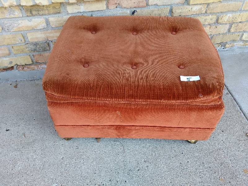 Vintage Orange Ottoman
