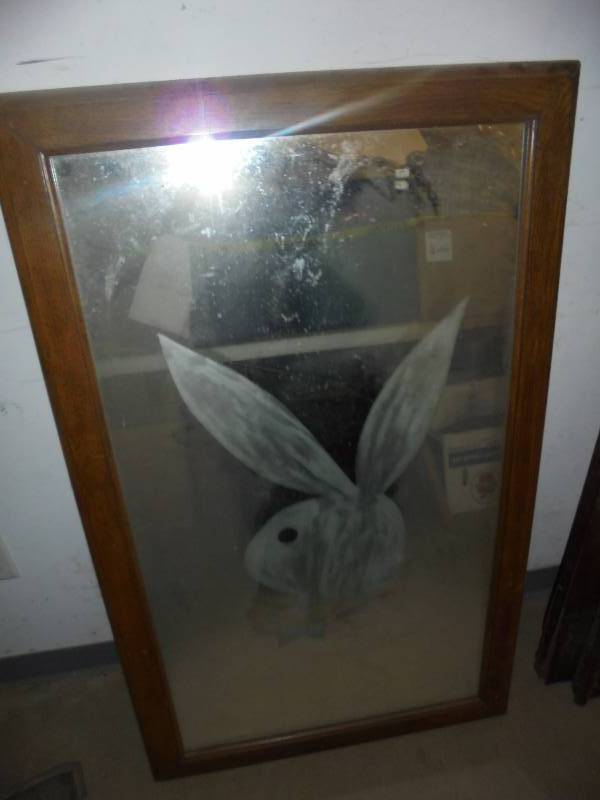 lot 19 image: Very Heavy Large Playboy Bunny Mirror