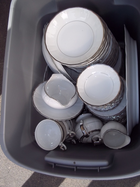 Set of china with storage tote and cover