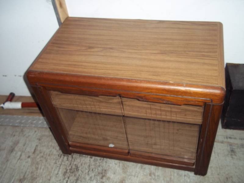 TV Table  with glass doors 28 x 17 x 23