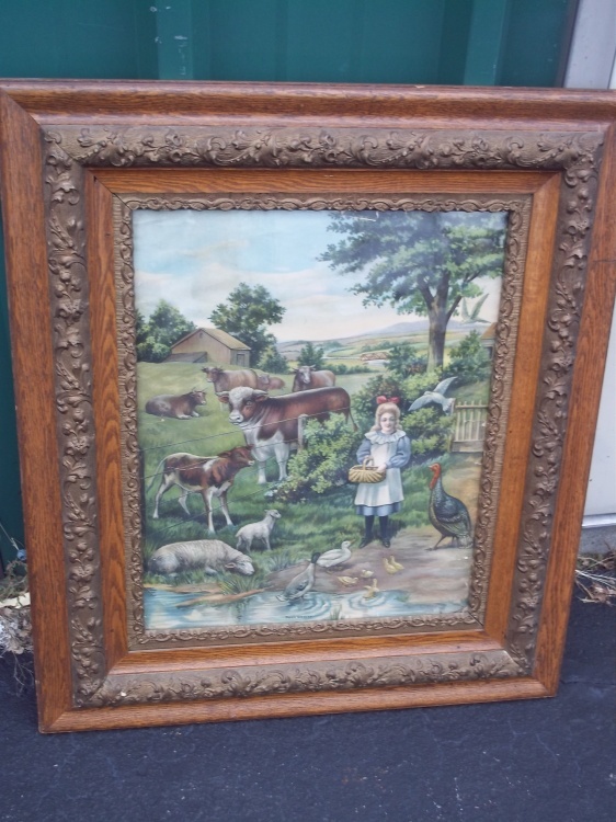 Vintage picture 26 x 30 with extra print in back