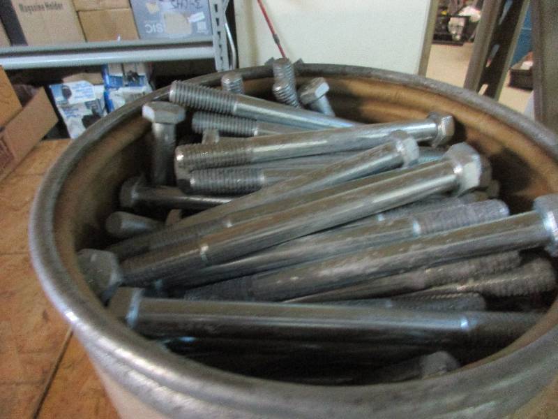 lot 51 image: bucket of 12 X 6 bolts