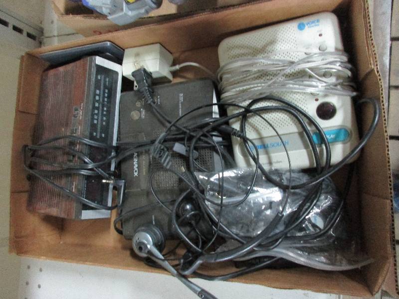 lot 87 image: clock radios, answering machine, and transformer toy