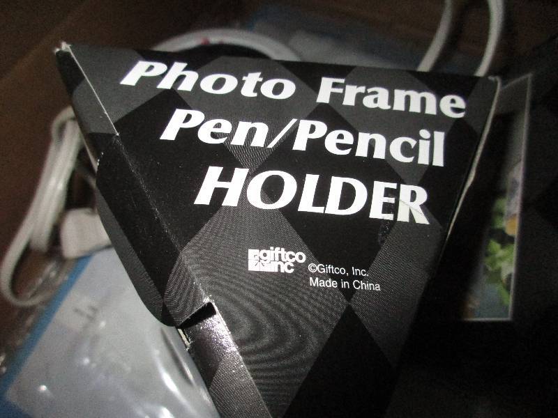 lot 155 image: 3 ring binders, photo frames and candle warmer