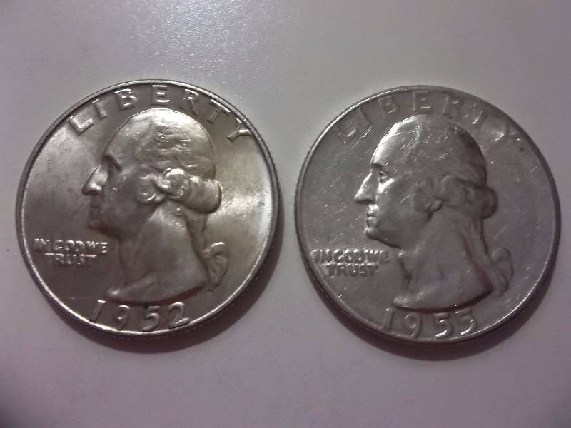 1952D,1955 Washington Quarters
