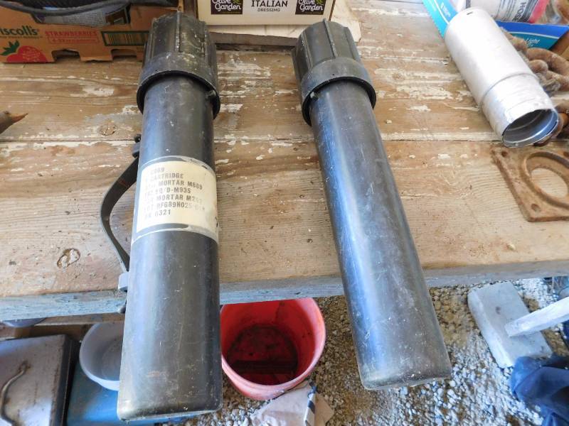lot 81 image: 2 canisters for mortar rounds
