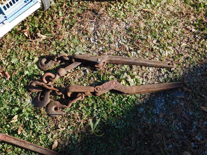 lot 112 image: 2cast iron come along load binder