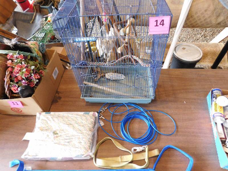 lot 14 image: bird cage and pet supplies
