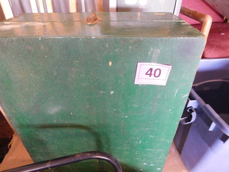 lot 40 image: large wooden box handles and hinges