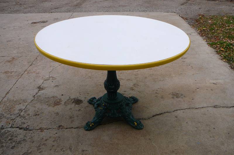 lot 25 image: 42 Round Table with Iron Base
