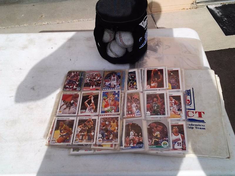lot 47 image: Assorted Sports Trading Cards, Bag Of Baseballs