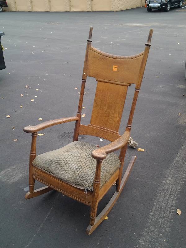 lot 14 image: Vintage Upholstered Rocking Chair