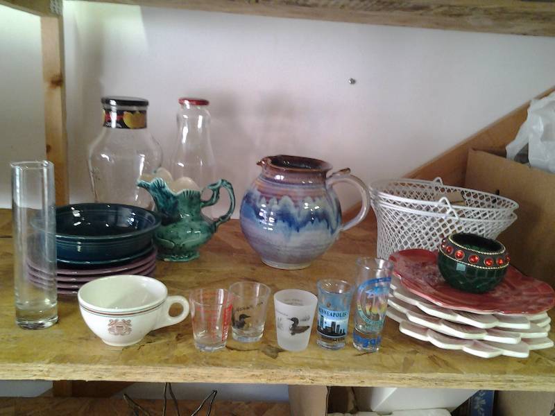 lot 66 image: Pottery, Souvenir Shot Glasses, Misc Dish Wares
