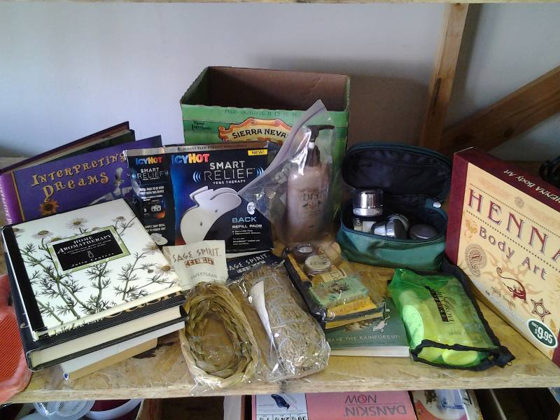 lot 67 image: Henna Kit, Sage Stick, Books, Misc