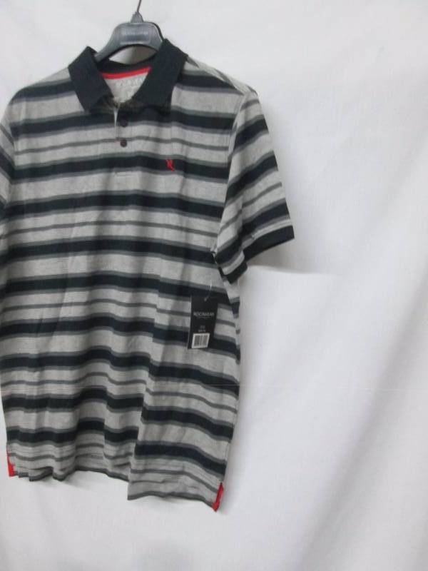 Rocawear Mens Striped Pique Polo Shirt