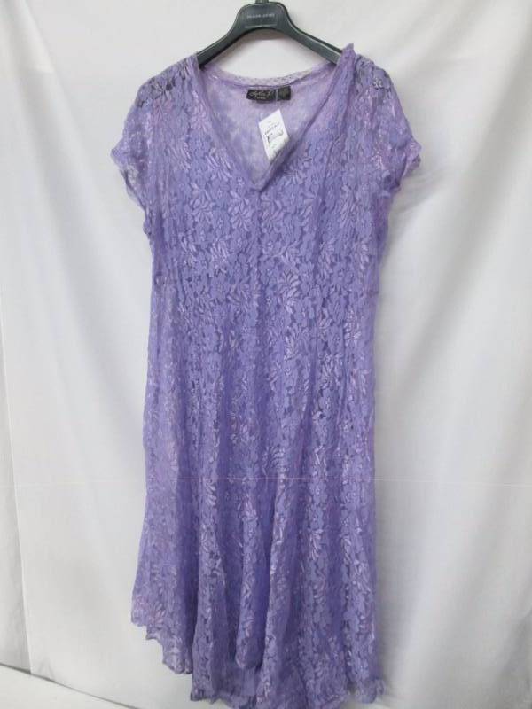 Lola P Womens Plus Lace Double Ruff Dress