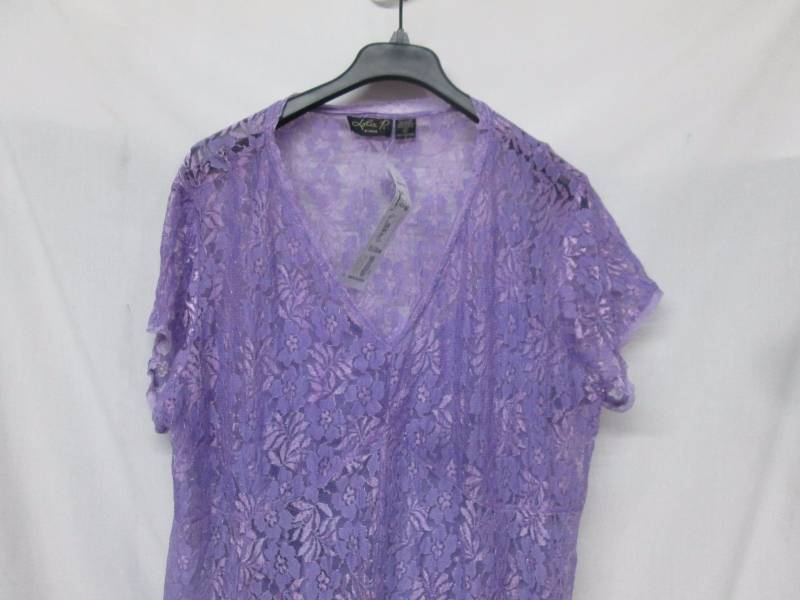 Lola P Womens Plus Lace Double Ruffle Dress