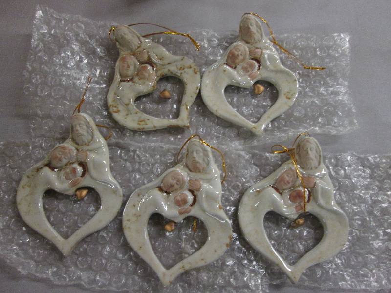 Lot of 5 Stoneware Holy Family Chri...