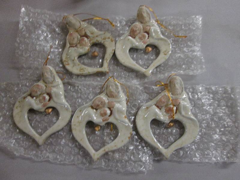 Lot of 5 Stoneware Holy Family Chri...